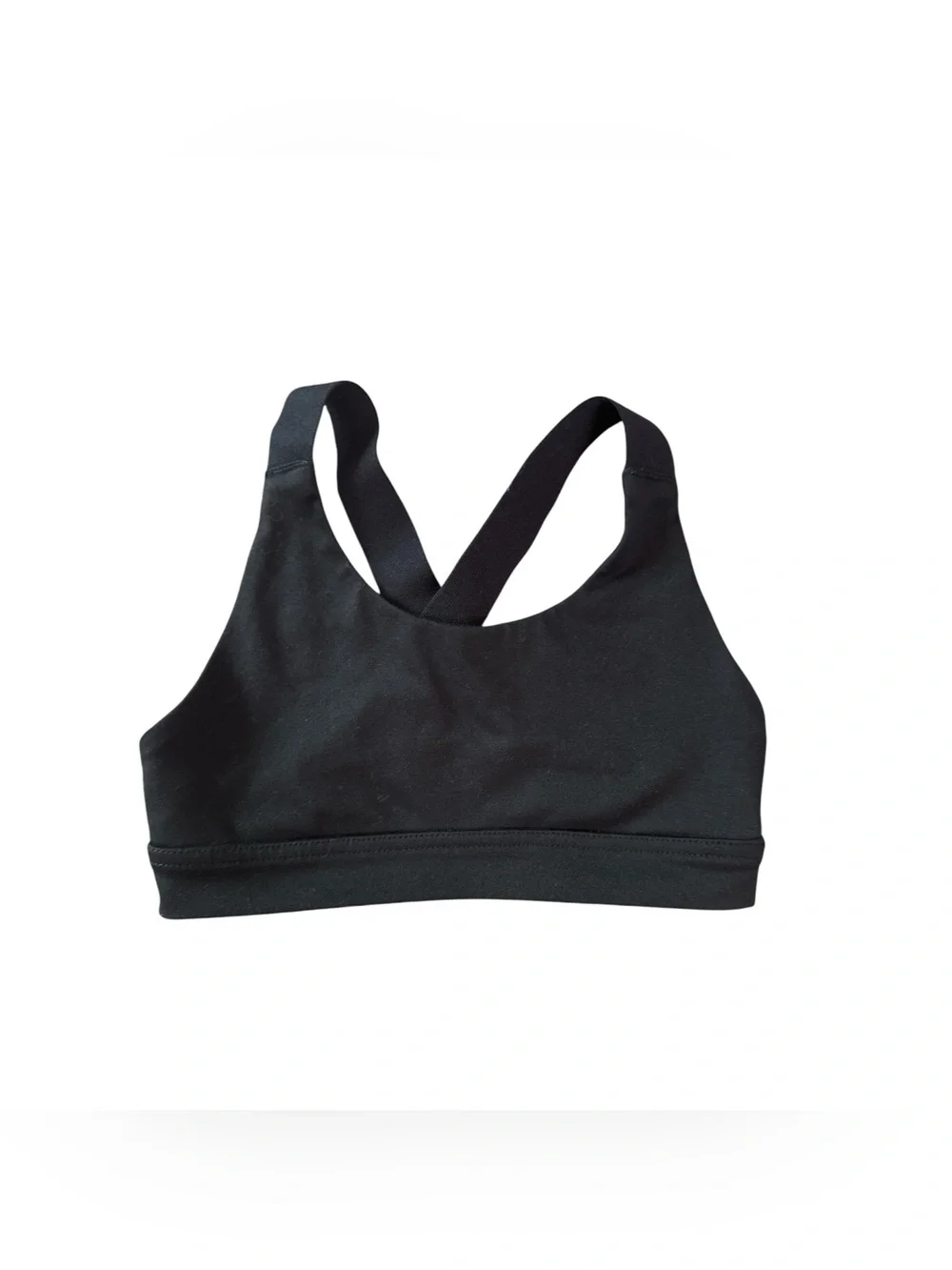 Black Cross-Back Sports Bra Childs 6/7 Girl Gymnastics Gym Workout Top Fitness